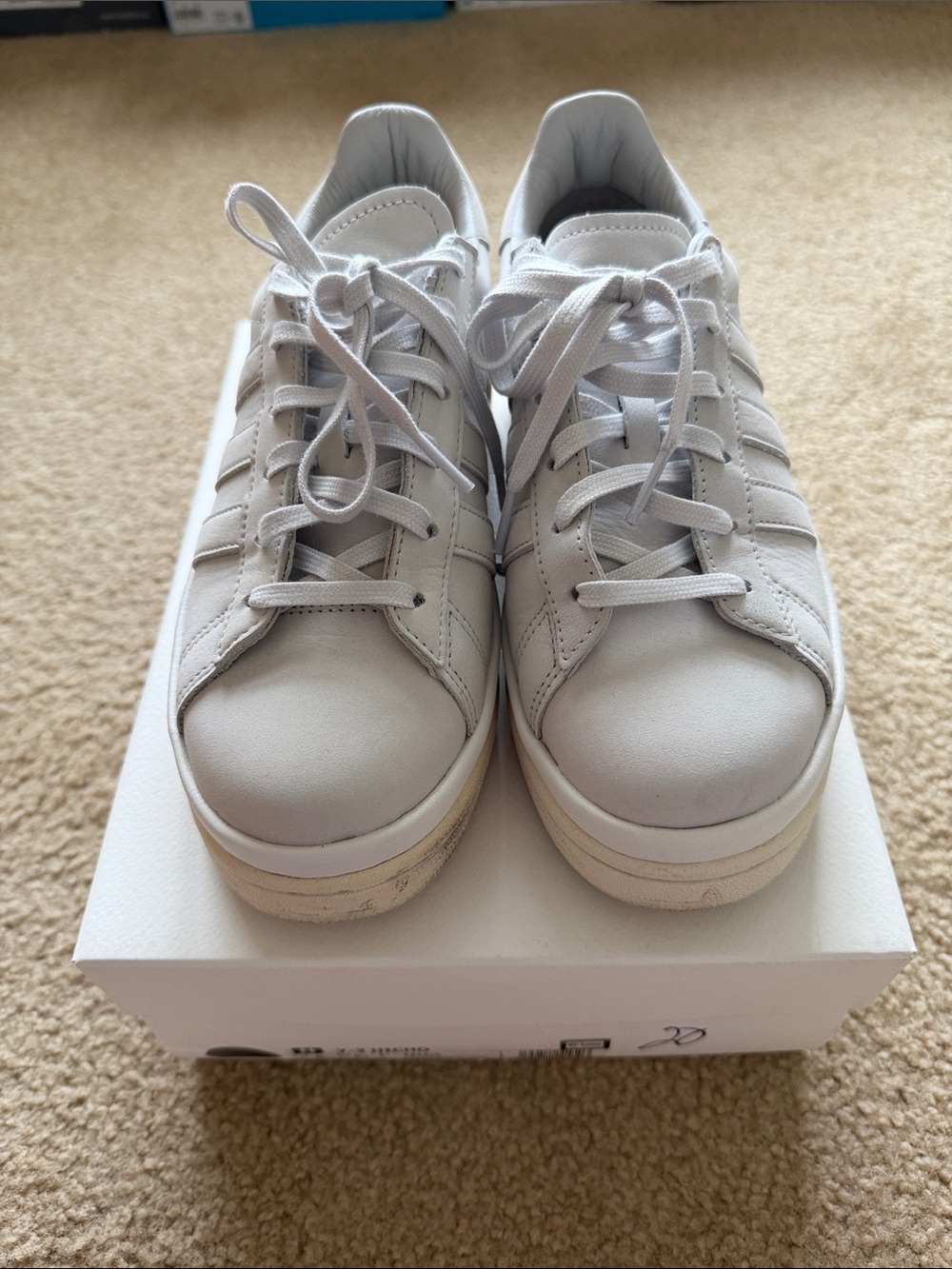 Y-3 Hicho Women's Classic grey Leather Lace-Up Sneakers